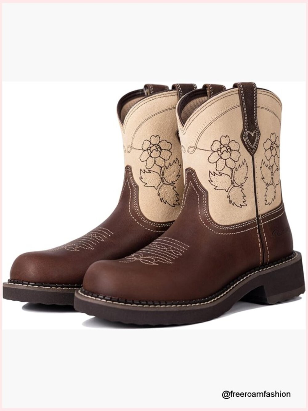 Round Toe Western Ankle Booties Pull On Embroidered Full Grain Cowhide Boots